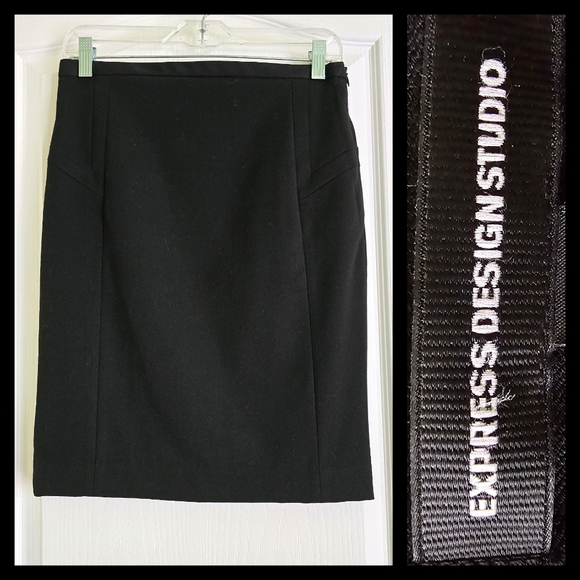 Express Design Studio Classic Black Pencil Skirt, Size 4 - Picture 1 of 5